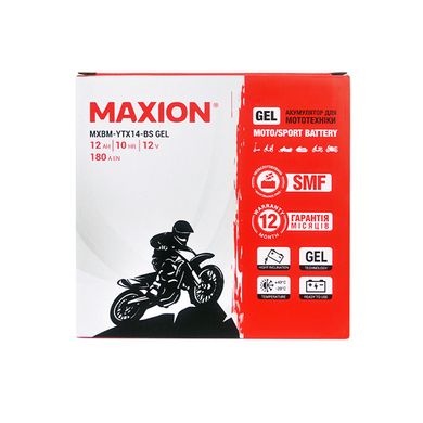 Мото аккумулятор GEL YTX 14-BS MAXION (12V, 12A)