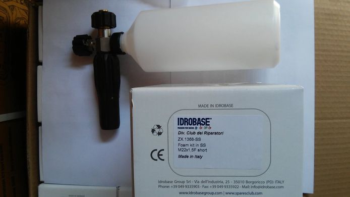 IDROBASE Пенная насадка 1л М22х1,5В с регулятором подачи, нерж. корпус