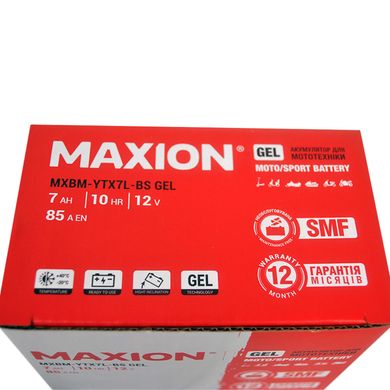 Мото акумулятор GEL YTX 7L-BS MAXION (12V, 7A)