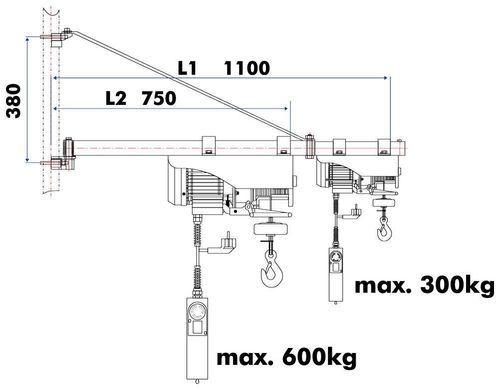 Стрела поворотная для электрической тросовой тяги Holzmann SA 3001100