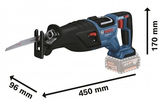 Bosch Пила шабельна акумуляторна GSA 185-LI, 18 В, пропил 230мм, хід 28мм, 3.2кг без АКБ та ЗП