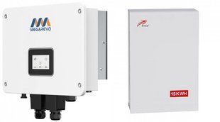 MEGAREVO O5KL1D/BAT-15KWH-51.2V-140A Комплект гибридный солнечный инвертор 5кВт + батарея 14.3КВт*ч