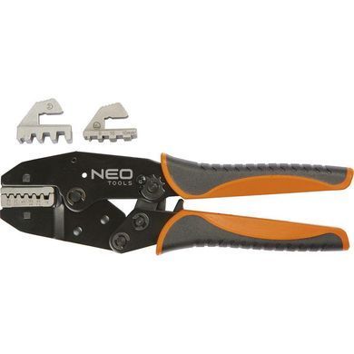 Клещи обжимные Neo Tools, для обжима наконечников 0.5-16мм2, 2 сменных губок, 220мм, CrMo