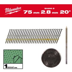 Набор гвоздей для нейлера 15G/20°/75мм (2000 шт) MILWAUKEE