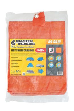 Тент MASTERTOOL 6х10 м 110 г/м² помаранчевий 89-0610