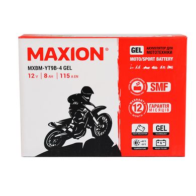 Мото аккумулятор GEL YT 9B-4 MAXION (12V, 8A)