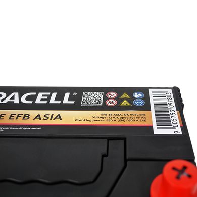 Автомобильный аккумулятор DURACELL Extreme EFB Asia 65Ah 550A R+ (D23)