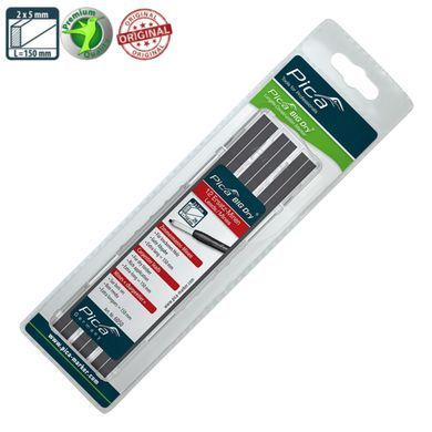 Стержни запасные, 6050 для Pica BIG Dry, Carpenter грифель столяра 2H, 12шт