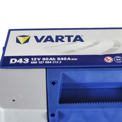 Автомобільний акумулятор VARTA Blue Dynamic (D43) 60Ah 540A L+ (L2X)