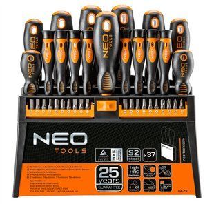 Отвертка Neo Tools, 20 бит, SL,PH,PZ,Torx,H, сталь S2, с подставкой, набор 37шт