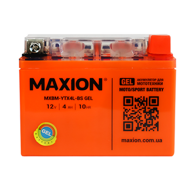 Мото аккумулятор GEL YTX 4L-BS MAXION (12V, 4A)