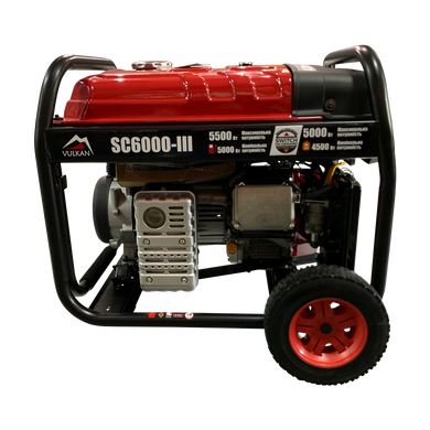 VULKAN Генераторна установка SC6000-III (бензин/газ) 1ф 5,0кВт/4,2кВт, ел. старт, бак-25л, колеса
