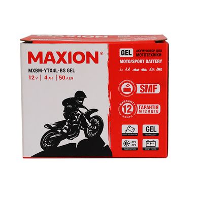 Мото аккумулятор GEL YTX 4L-BS MAXION (12V, 4A)