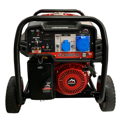 VULKAN Генераторна установка SC6000-III (бензин/газ) 1ф 5,0кВт/4,2кВт, ел. старт, бак-25л, колеса