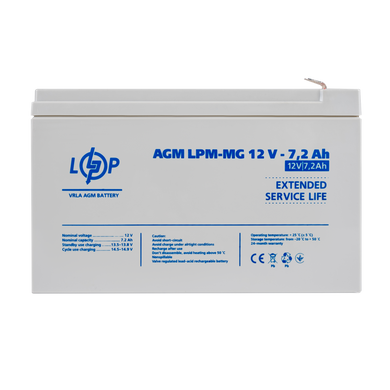 Акумулятор мультигелевий LPM-MG 12V - 7.2 Ah