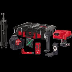 Нівелір лазерний 3D акумуляторний MILWAUKEE, M12 3PLKIT-401P (+зар. прист.,1акум.Х4Аг, кейс PACKOUT)