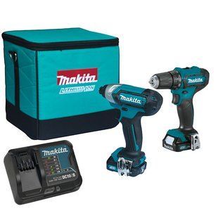 Набор из двух аккумуляторных инструментов Makita CLX224SA CXT 12В дрель-шурупокрут DF333D винтоверт TD110D акб 2х2Ач сумка