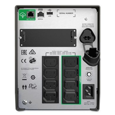 APC ДБЖ Smart-UPS 1000VA/700W, LCD, USB, SmartConnect, 8xC13
