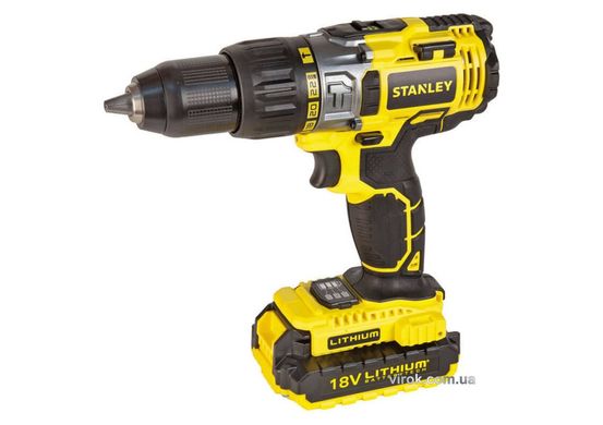 Шуруповерт акумуляторний STANLEY : 18V. в кейсі з 2-ма 2.0А/год. (Li-ion) акум. патрон Ø≤ 13 мм.