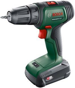 Шуруповерт-дрель акумуляторний Bosch UniversalDrill 18V 18В 1х1.5Ач 20Нм 0-440&middot;0-1450об/мин кейс ЗП 1.3кг