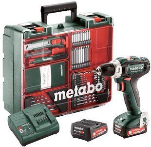 Шуруповерт-дрель акумуляторний Metabo PowerMaxx SB 12 Set 12В 2x2Ач 17&middot;40Нм 0-360&middot;0-1400об/мин 1.1кг