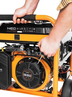 Neo Tools Генератор бензиновий 04-731, 6.0/6.5кВт, 1х12В та 2х230В (16А) та 1x230В (32А), бак 25л, 313г/кВтГ, 85 кг