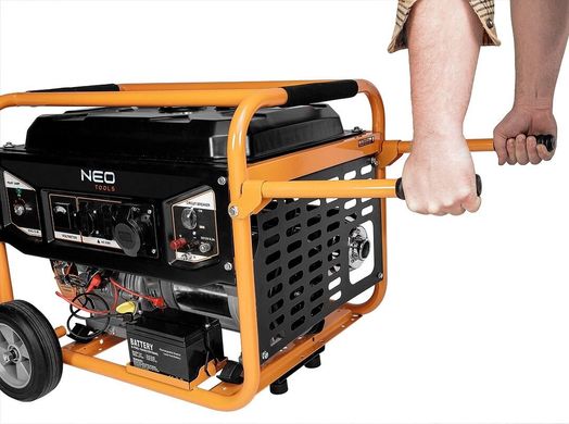 Neo Tools Генератор бензиновий 04-731, 6.0/6.5кВт, 1х12В та 2х230В (16А) та 1x230В (32А), бак 25л, 313г/кВтГ, 85 кг