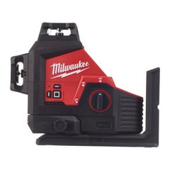 Аккумуляторный лазерный нивелир M12 3PL-0C Вращение 330˚ с зелёным лучом MILWAUKEE