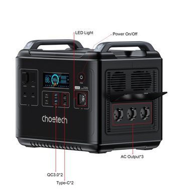 Choetech BS006-EU-BK Зарядная станция 2000Вт