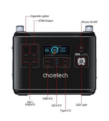Choetech BS006-EU-BK Зарядная станция 2000Вт