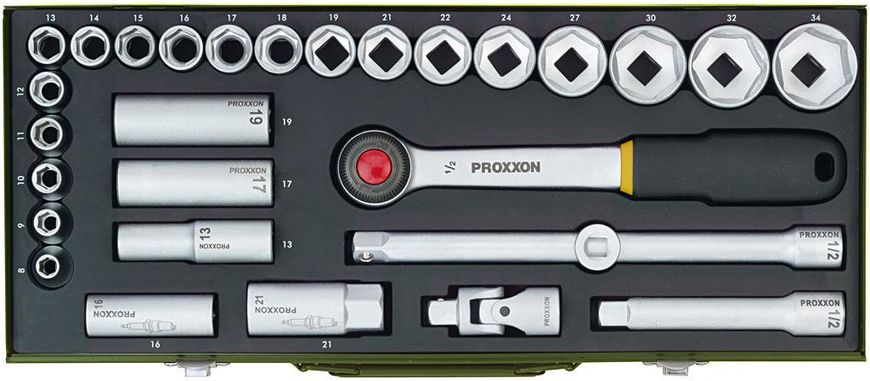 Набор головок с трещоткой от 13 до 27 мм Proxxon 23600