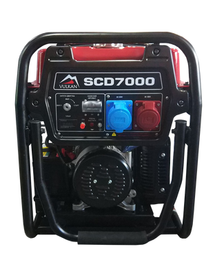 VULKAN Генераторна установка SCD7000 дизель 3ф 5,0кВт ел. старт, бак18л, колеса