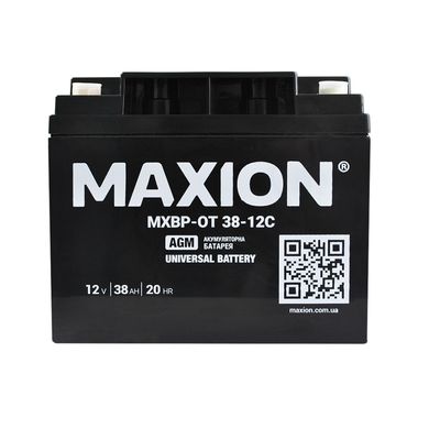 Акумулятор промисловий MAXION MXBP OT 12 - 38С (12V, 38Ah)