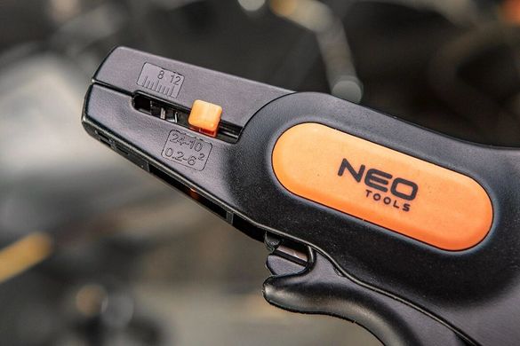 Neo Tools Знімач ізоляції Neo Tools, автоматичний, 0.5-6мм кв., кусачки, регулювання довжини, 195мм
