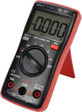 Мультиметр TRUE RMS електричних параметрів YATO з LCD-цифровим діапазоном 6000
