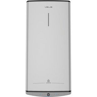 Водонагреватель электричество. Ariston плоский слим VELIS TECH 80 EU, 80л, 2*1,5кВт, ун. монтаж, электричество. ручка, B, Италия, Серый