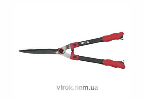 Ножницы для живой изгороди YATO : Стальные, прямые, регулятор нажатия, L= 650x254 мм [12]