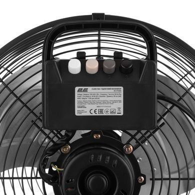 Вентилятор напольный 2E PowerWind 30A профессиональный, 30см, 60Вт, кнопки, двигатель алюминий 100%, черный