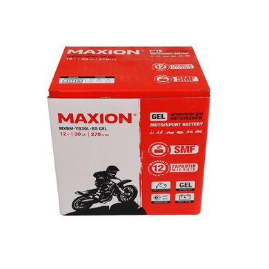 Мото акумулятор GEL YB 30L-BS MAXION (12V, 30A)