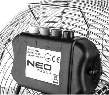 Neo Tools Вентилятор напольный, профессиональный, 50Вт, диаметр 30см, 3 скорости, двигатель медь 100%