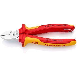Кусачки боковые со страховочным креплением KNIPEX 70 06 160 T