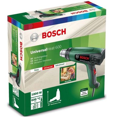Bosch Фен строительный UniversalHeat 600, 1800Вт, 50/300/600°C, 200/350/500лхв, 0.53кг