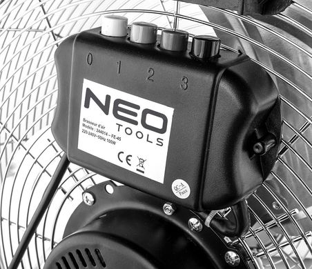 Neo Tools Вентилятор напольный, профессиональный, 100Вт, диаметр 45см, 3 скорости, двигатель медь 100%