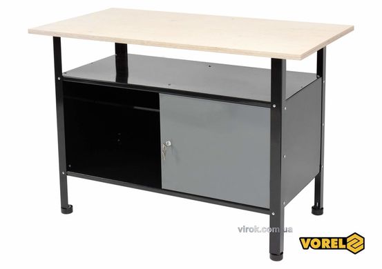 Стол для мастерской VOREL: 1160 х 600 х 830 мм, из лакированной жести t=0.8-1 мм, столешница 116х60х2 см