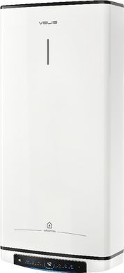 Водонагреватель электричество. Ariston плоский слим VELIS PRO DRY WIFI 80 EU, 80л, 2*1,5кВт, сухой тен, ун. монтаж, электричество. ручки, B,