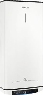 Водонагреватель электричество. Ariston плоский слим VELIS PRO DRY WIFI 80 EU, 80л, 2*1,5кВт, сухой тен, ун. монтаж, электричество. ручки, B,