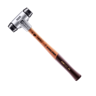 Молоток щадний HALDER SIMPLEX Aluminium ручка дерево Hickory, &Oslash;30 бойок гума чорний, 3102.030