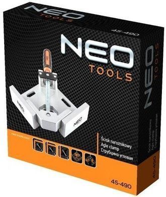 Струбцина Neo Tools, угловая, алюминиевая, направляющая 95мм, 70х70мм