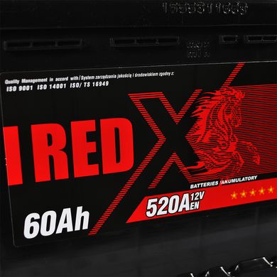 Автомобільний акумулятор RED X (555 80) (L2) 60Ah 520A R+