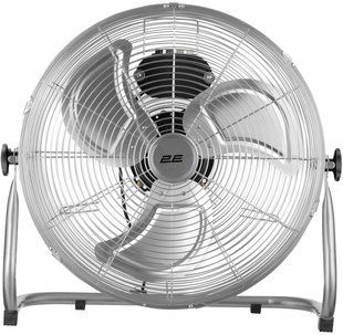 Вентилятор напольный 2E PowerWind 45C профессиональный, 45см, 100Вт, кнопки, двигатель медь 100%, серебряный